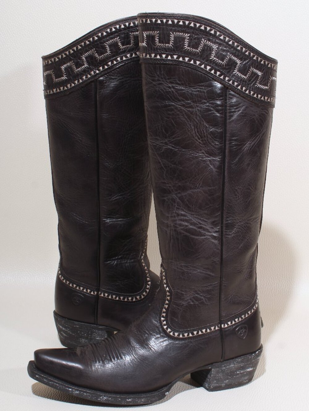 Womens Ariat Sahara Tall Cowgirl Western Boots 6.5 B Brown Leather Riding Boot